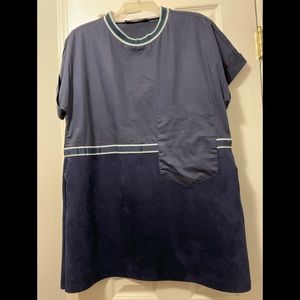 ZARA faux suede T-shirt dress